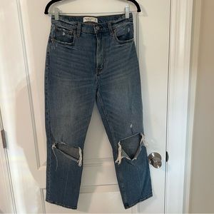 Abercrombie Ankle Straight Ultra High Rise Jeans